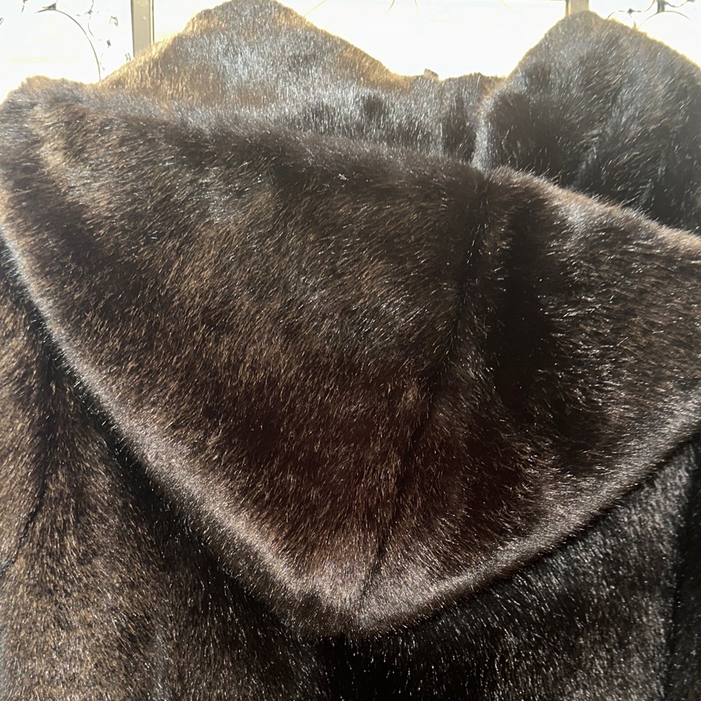 Helmut Lang Black Faux Fur Jacket with Hood EUC! - Picture 4 of 13